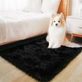 thumbnail image 3 of Throw Rugs for Bedroom, 2x3 Area Rug for Dorm, Small Black Rug Fluffy Shaggy Plush Carpet Fuzzy Shag Non-Slip Washable Soft Rug for Bedside Closet Girls Boys Room Indoor Decor, 3 of 15