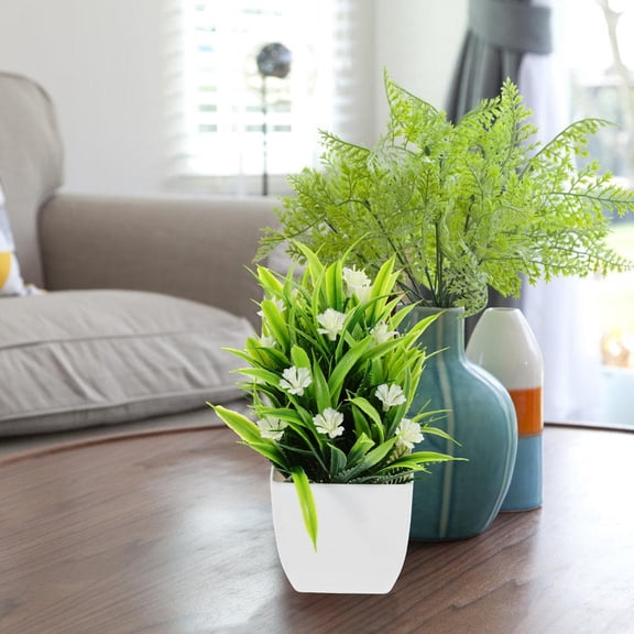 BESTYASH Artificial Fake Bonsai Plant Green Potted Decoration for Sofa Tables, Bookshelves, Home and Office
