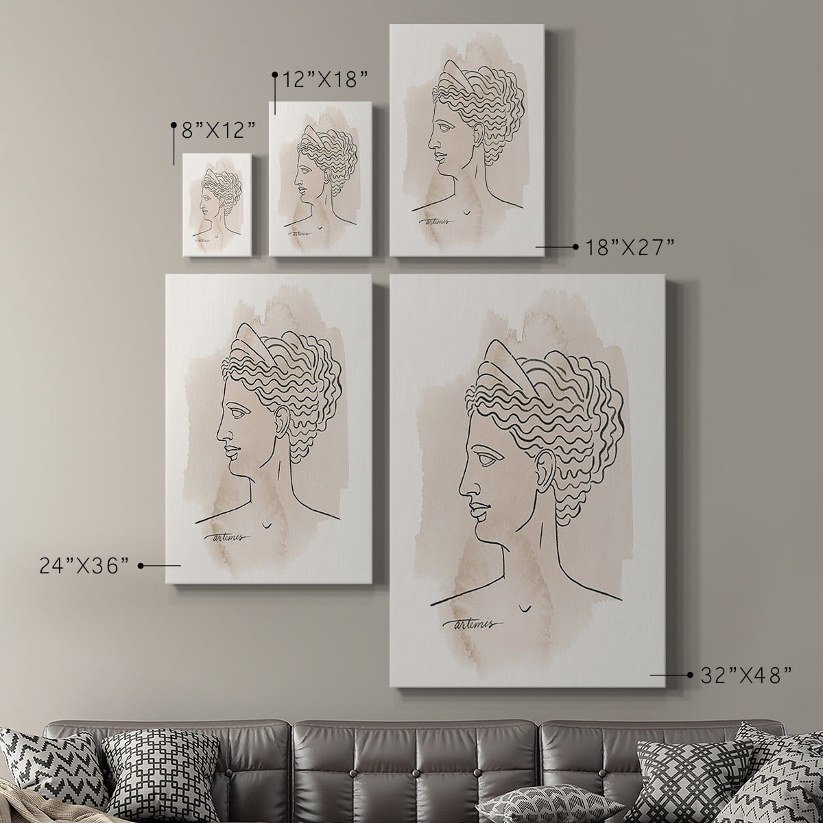 Greek Busts VI Premium Gallery Wrapped Canvas - Ready to Hang