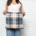 thumbnail image 2 of Blue Brown Plaid Pillow Covers 26x26 Inch Decorative Throw Pillow Cover, Vintage Abstract Stripes Lattice Sofa Pillowcases Accent Cushion Case Home Decor Bedroom Living Room, 2 of 6