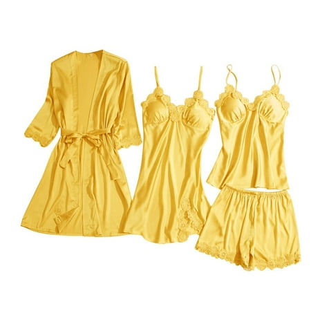 

Lingerie For Women Satin Silk Pajamas Nightdress Lingerie Robes Underwear Sleepwear