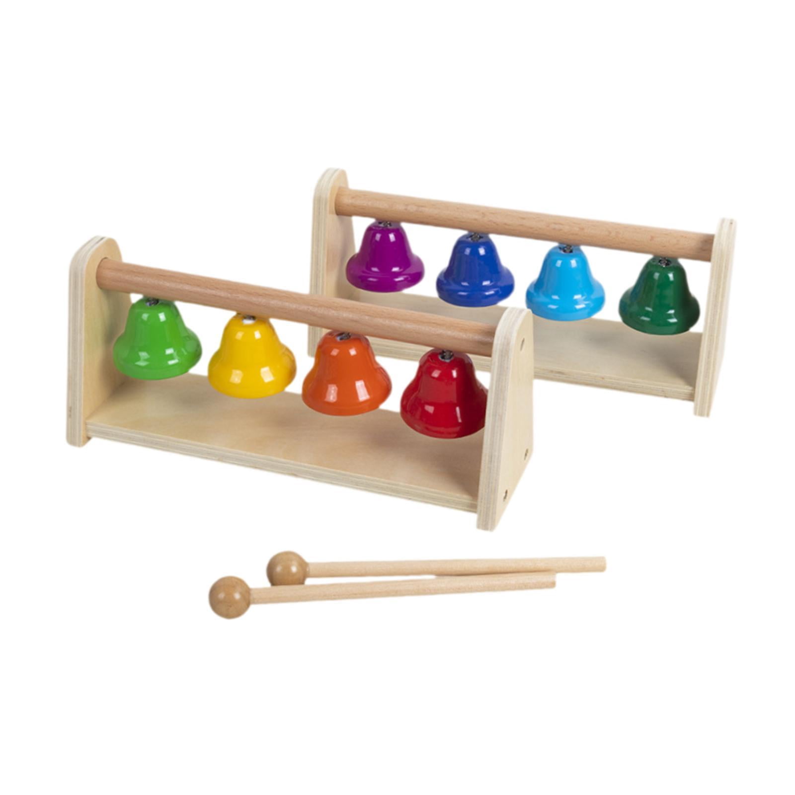 Dualoai 8 Note Hand Bells Percussion Musical Instrument Holiday Birthday Gift Colorful