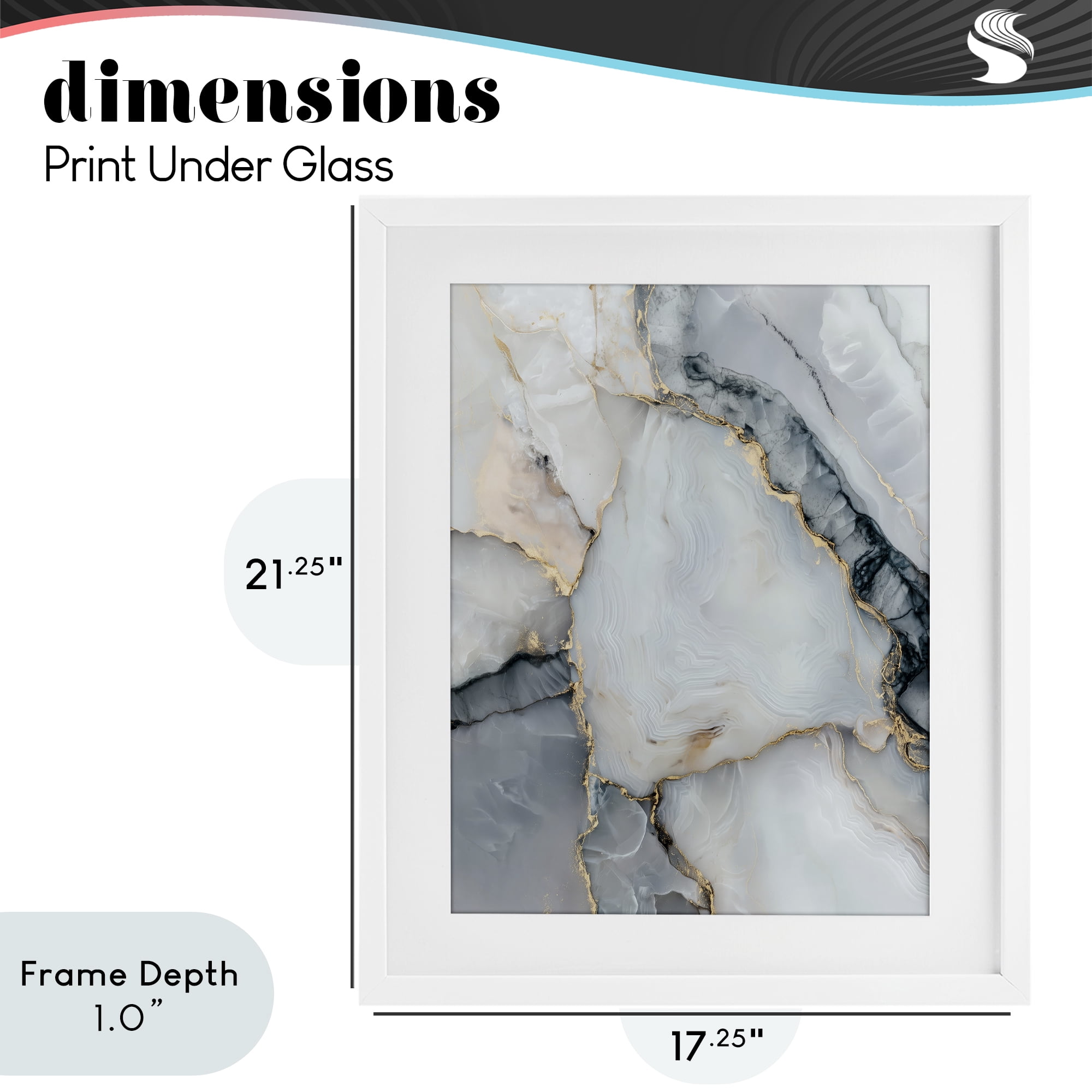 Stupell Industries Luxe Stone Geode White Framed Print Under Glass, design by Svetlana Aleynikova