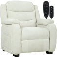 thumbnail image 1 of Beige Power Massage Recliner Chair, 8-Point Vibration Massage Single Sofa with USB Port, Remote Control & Memory Positions, Velvet Fabric Living Room Armchair, 35.4" W x 41.3" H, 1 of 7