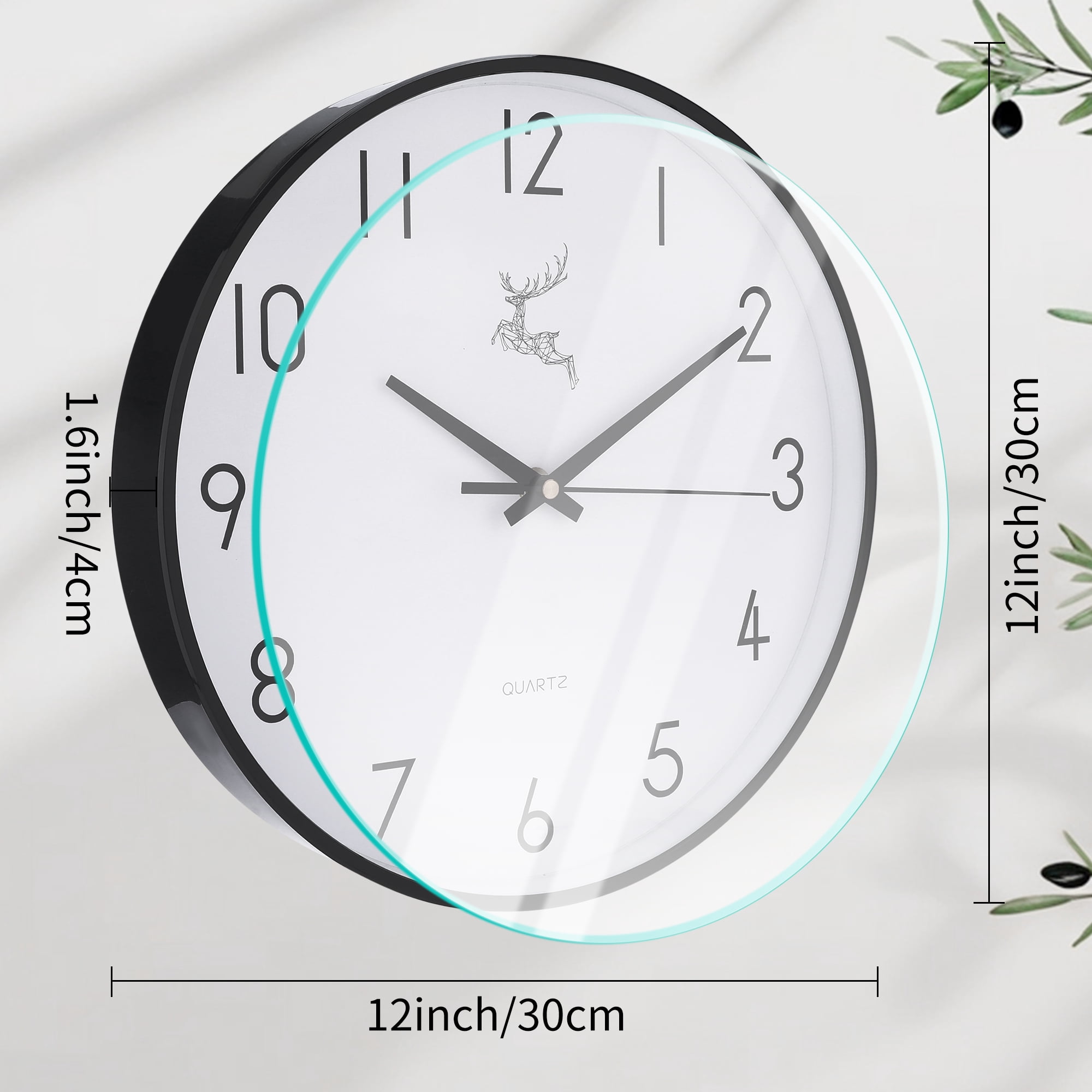 Unique Bargains Silent Non Ticking Battery Operated Wall Clock Gold Butterfly 12 Inch