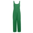 thumbnail image 4 of Fashion Plus Size Jumpsuits for Women with Sleeves Summer Casual Loose Baggy Pocket Jumpsuit Playsuit Trousers Overalls Cotton And Linen Jumpsuit, 4 of 8