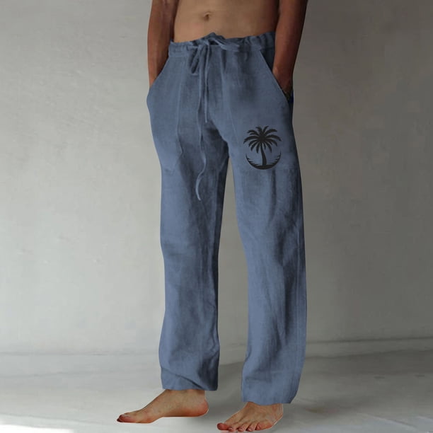 Pantalones largos para hombre, moda, estampados, casuales, cintura elástica con bolsillo, pantalones deportivos, pantalones de poliéster para hombre.