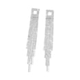 thumbnail image 2 of Milageto Rhinestone Earrings Fashion Trendy Long Earrings for Party Dating Engagement Silver, 2 of 8
