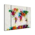 thumbnail image 3 of Trademark Fine Art "Paint Splashes World Map" Canvas Art by Michael Tompsett Three Panel Set, 3 of 4