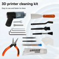 thumbnail image 1 of Kit de Limpieza para Impresora 3D de 17 Piezas Que Incluye Cepillos, Pinzas, Agujas de Acero y Alicates para un Mantenimiento Eficiente, 1 of 5