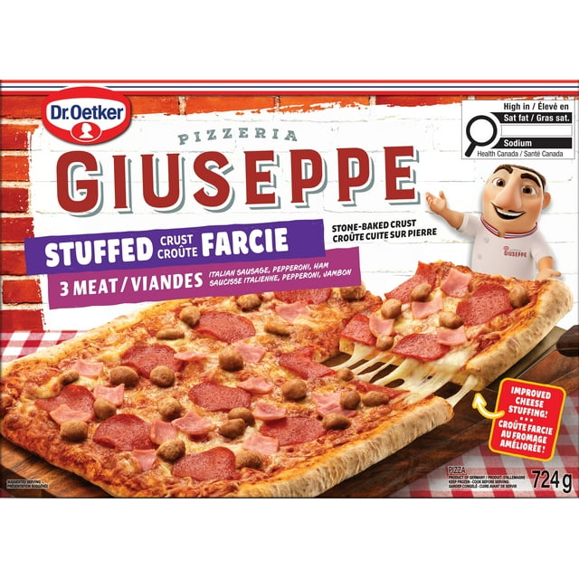 Dr. Oetker Giuseppe Stuffed Crust 3 Meat Pizza, Gius Std Crt 3 Meat