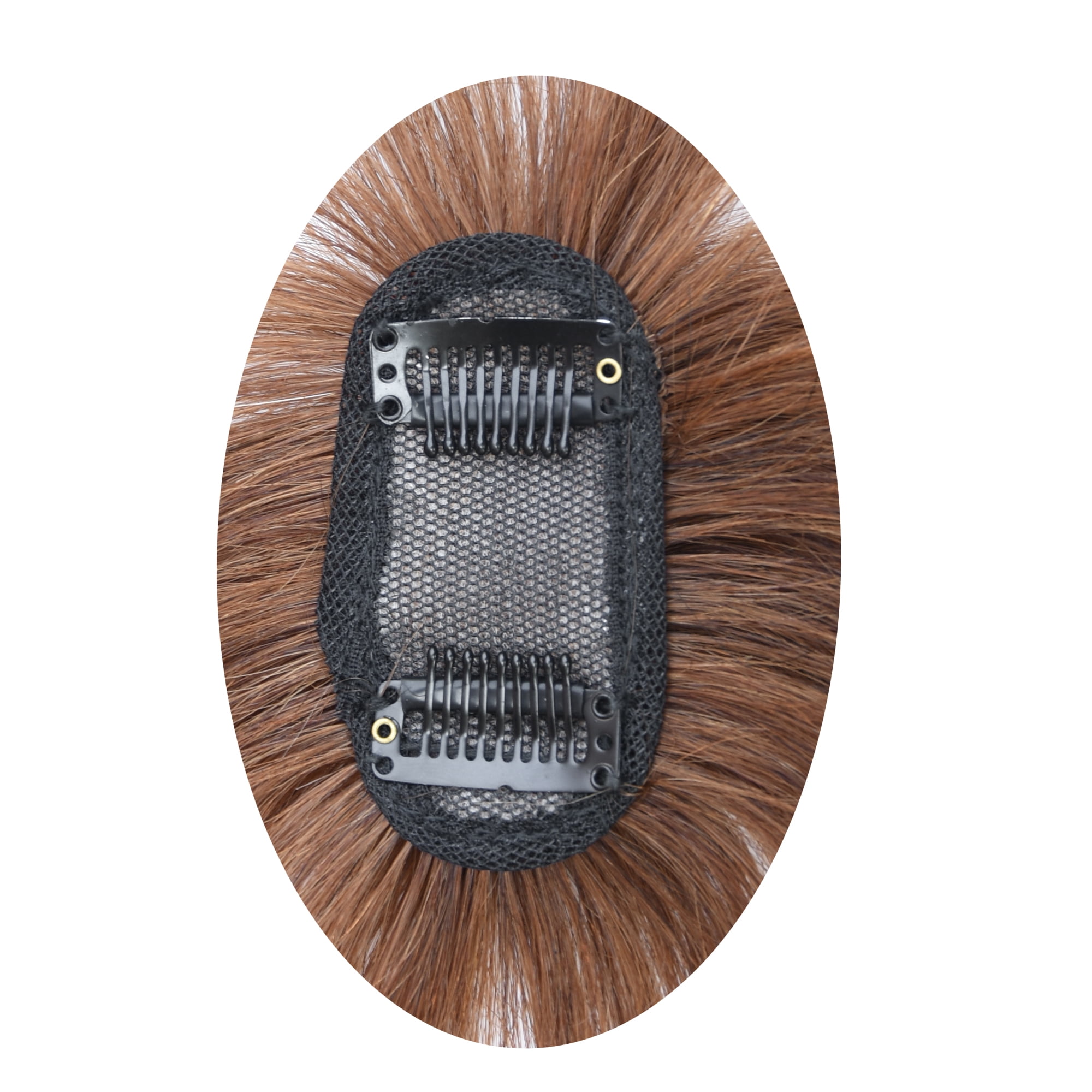 viviaBella Human Hair Clip in Hair Bangs 3D Machine Made Mono Base Clip-on Bangs Topper Real Hair Air Bangs One Piece Clip in Hair Topper/Hair Fringe