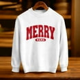 thumbnail image 4 of Wdgfv Girls Christmas Sequins Sweatshirts Merry Glitter Patch Crewneck Sweater Xmas Long Sleeve Pullover Top White 11-12 Years, 4 of 5
