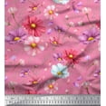 thumbnail image 1 of Soimoi Pink Cotton Voile Fabric Mignon Dahlia Floral Decor Fabric Printed Yard 42 Inch Wide, 1 of 3