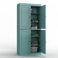 thumbnail image 5 of 100% Solid Wood 32" Bathroom Cabinet with Solid Doors and Adjustable Shelves, 5 of 6