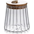 thumbnail image 4 of Glass Coffee Nuts Canister Airtight Storage Jar Petal Decorative Container with Bamboo Lid Metal Handle Easy to Grasp 1600ml, 54 FL OZ (Large Conical), 4 of 4