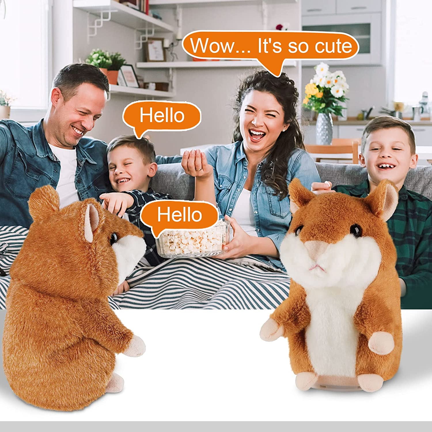 Trianu 2 Pack Toddlers Toys for 2 3 Year Old Talking Hamster Repeats What You Say, Talking Interactive Toy Repeating Birthday Gift, Kids Toys for Boys Girls Gifts for 1.5+ Year Old Kids, Baby, Child,