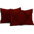 thumbnail image 5 of D.N.G. BEDDINGS 5 Piece Luxurious Diamond Ruffle Comforter Set Super Soft, All Season Pintuck 800 Thread Count, 100% Egyptian Cotton, King/California King Size Burgundy Color, 5 of 9