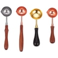 thumbnail image 1 of MasteelfCA 4pcs Wax Spoon Wax Sealing Stamp Melting Spoon Wood Handle Copper Spoon, 1 of 7