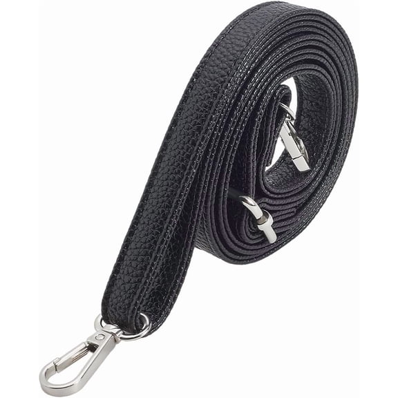 Black Leather Bag Strap Replacement Hand Strap Long Thin Adjustable Purse for Handbags Shoulder Crossbody Bags Platinum