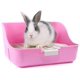 thumbnail image 1 of Caja de arena para conejos fácil de limpiar, para entrenamiento para ir al baño, para animales pequeños, conejos, cobayas y hurones (rosa), 1 of 4