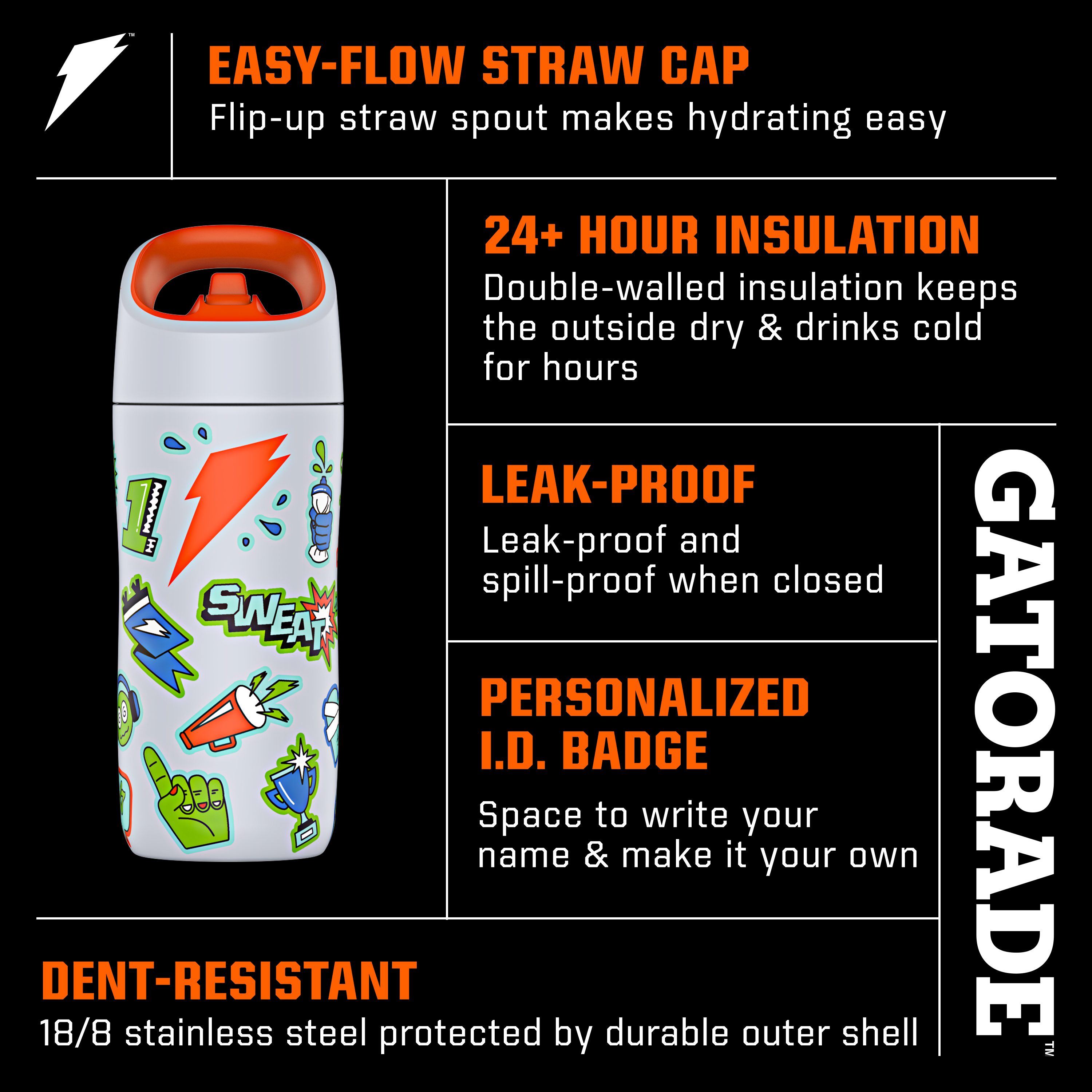 Gatorade Kid's Rookie 12oz Stainless Steel Water Bottle photo 3