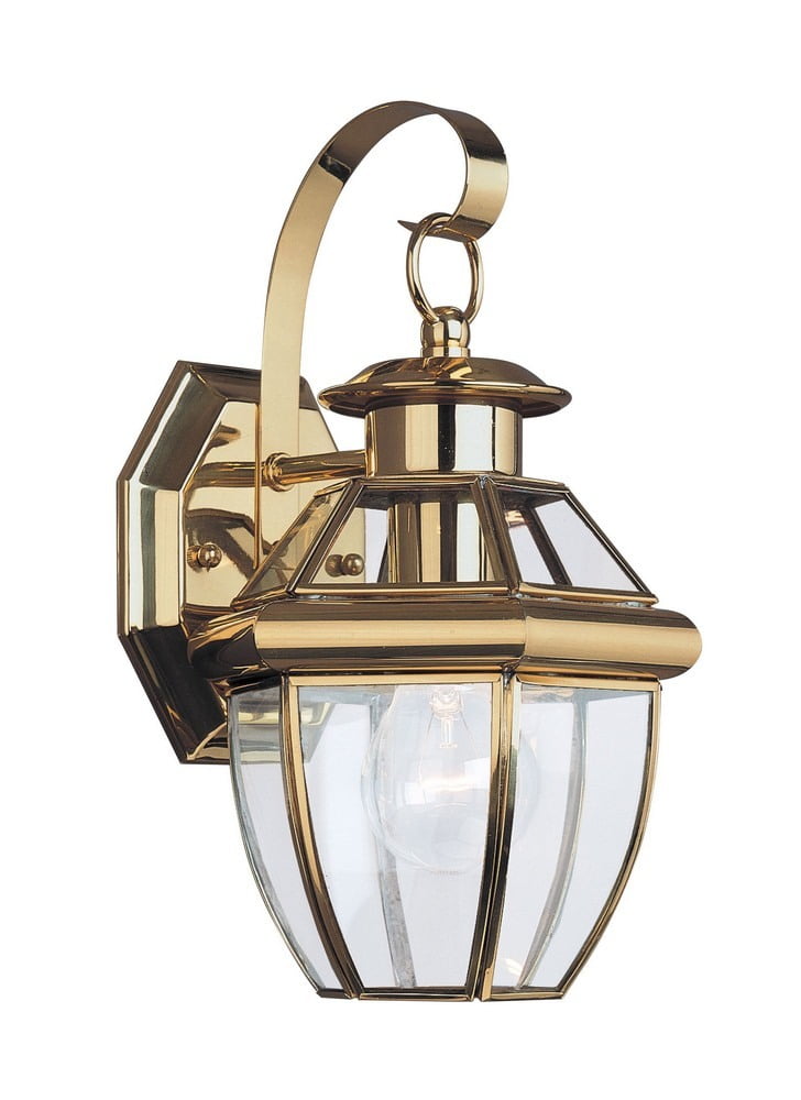 One Light Outdoor Wall Fixture Polished, Polished Brass Outdoor Hanging Light Fixtures
