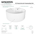 thumbnail image 6 of Kingston Brass VTRO535323 53-Inch Acrylic Round Double Ended Freestanding Tub with Drain in Glossy White, 6 of 8