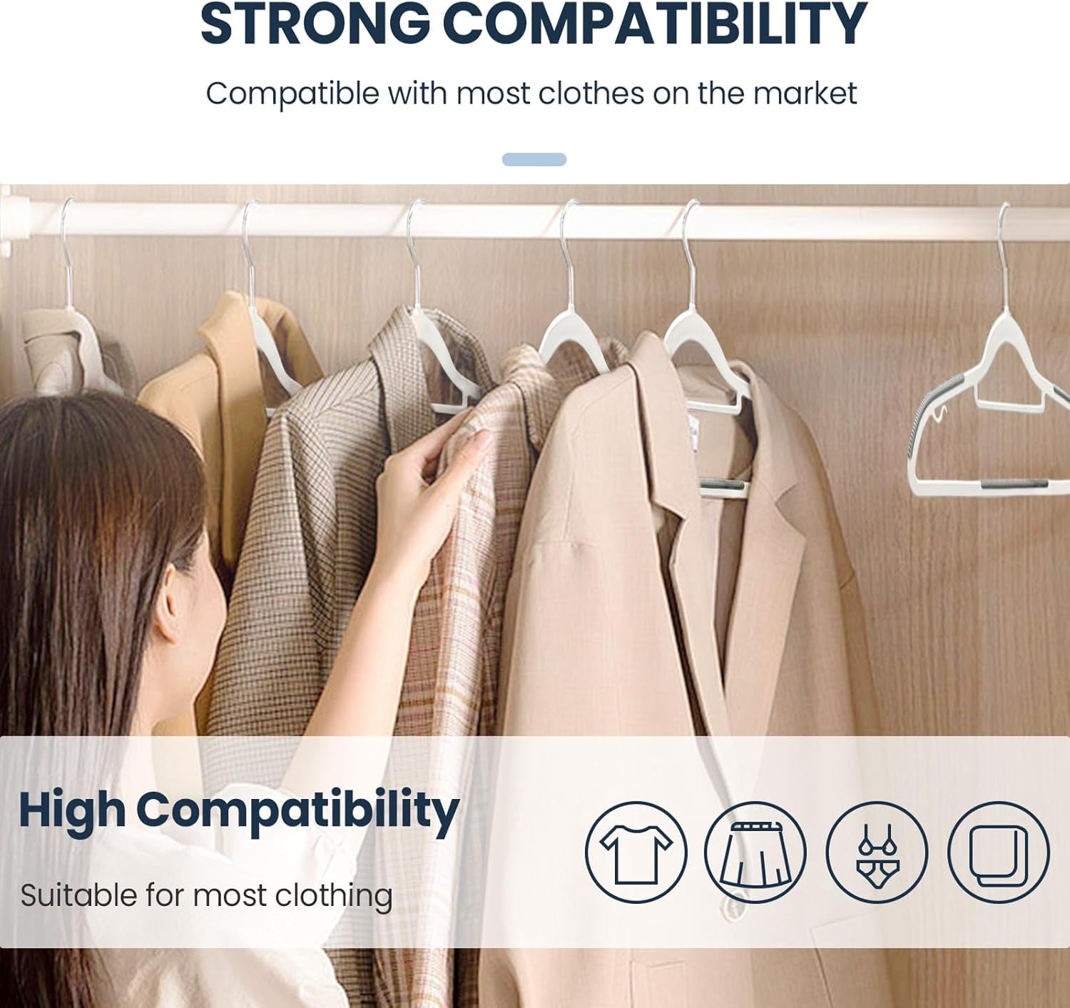 60 Pack Plastic Clothes Hangers, Space-Saving, Non-Slip, 360 °   Rotation Hook, Slim and Space Saving, Coat Hangers Suitable for Shirts