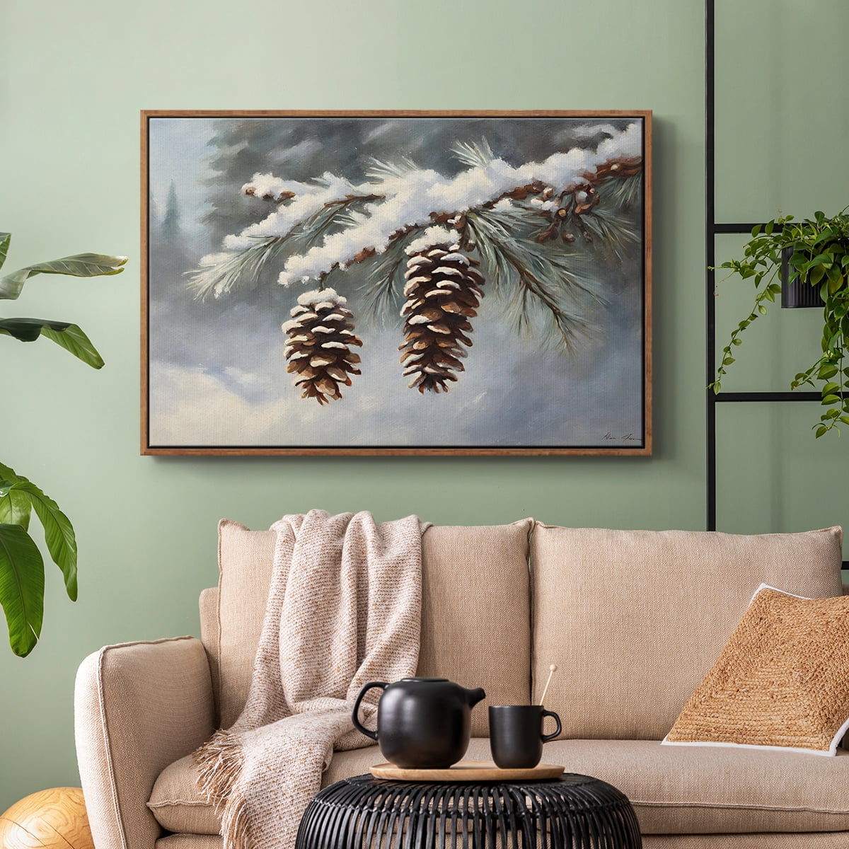 Vintage Landscape-CXCVIII By Wexford Home Framed in Walnut Wood Gallery Wrapped Canvas 17 in. x 25 in.