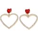 thumbnail image 1 of 1 par de aretes colgantes de cristal con forma de corazón, aretes con forma de corazón de rubí rojo, diamantes de imitación, aretes colgantes con forma de corazón de amor hueco, aretes dorados brillantes y exagerados para novia Rojo Verde, 1 of 5