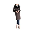 thumbnail image 2 of Via Spiga Women's Long Wool Wrap Coat with Faux Fur Trim, 2 of 4