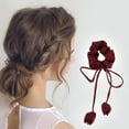 thumbnail image 3 of Unique Bargains Elegant Tulip Pendant Hair Hair Ties 3Pcs Khaki Wine Red Dark Purple, 3 of 7