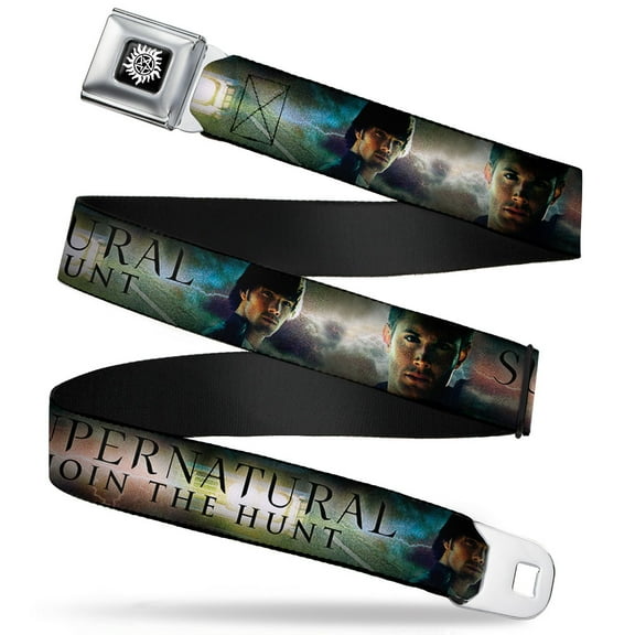 Winchester Logo Full Color Black White Supernatural Join The Hunt Seatbelt Belt Standard