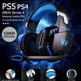 thumbnail image 4 of Blue Gaming Headset, Stereo Bass Surround Headset LED 3.5mm Headphone For PS4 Xbox One Nintendo Switch PC PS3 Mac, Noise Cancelling Mic LED Light, Designed Technically for Gamer, 4 of 9