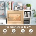 thumbnail image 5 of HarmonyStrings Desktop Bookshelf,  Desktop 2-Tier Display Rack, Multipurpose Wood Desktop Hutch Storage Organizer for Dorm Office Home-White 5 Shelves, 5 of 18