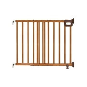 Angle View: Summer Deluxe Stairway Simple to Secure Baby Gate Antique Oak Wood Finish - 32? Tall Fits Openings up to 30? to 48? Wide Baby and Pet Gate for Hallways Doorways and Stairways