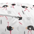 thumbnail image 2 of Animal Pouf Cover with Zipper, Watercolor Style Repetitive Ostrich Silhouettes Hand Drawn Minimal Motifs, Soft Decorative Fabric Unstuffed Case, 30" W X 17.3" L, Pastel Pink Dark Grey, by Ambesonne, 2 of 3
