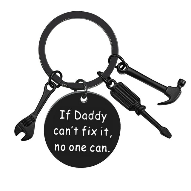 Riforla If Dad Can't Fix It No One Can Screwdriver Wrench Hammer Key Chain Ring Tool Charms Keychain Key Chain Gift for Dad Keychains C