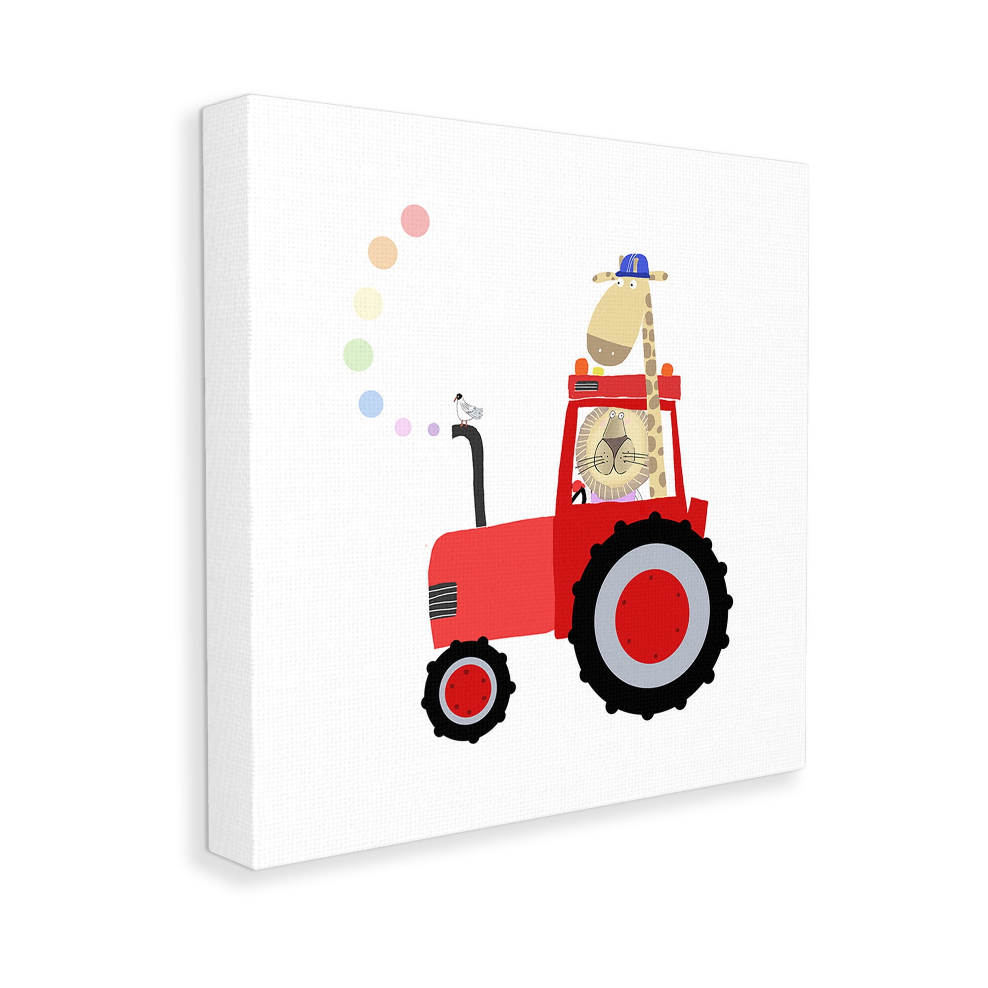Stupell Industries Animals Riding Tractor Animals & Insects Painting Gallery Wrapped Canvas Art Print Wall Art, 24 x 24