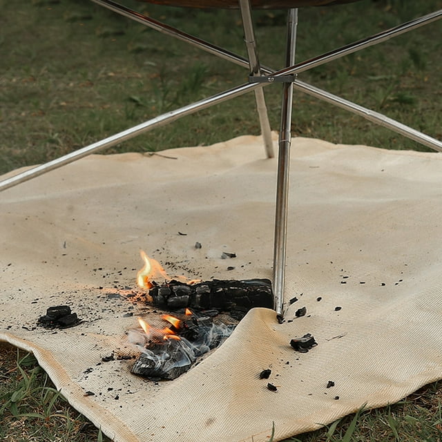 Foldable Camping Fireproof Mat Reusable Under Hearth Wood Stove Safe Rug Household Patios Cloth Protector Flame Proof Carpet 56x80cm