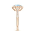 thumbnail image 2 of ANGARA Natural Vintage Style 1 ct Aquamarine & Diamond Scalloped Halo Ring in 14K Rose Gold for Women (Size-8x6mm) | March Birthstone, Anniversary, Jewelry Gift for Women | Natural Aquamarine Ring, 2 of 7