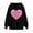 Black, variant on Love Heart Hoodie for Women Valentines Day Sequin Printed Hooded Sweatshirt Trendy Casual Long Sleeve Drop Shoulder Pullover Hoodies with Kangaroo Pocket Gray S