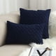 thumbnail image 2 of Xiao Hua Funda de cojín decorativa con diseño de tejido de canasta, de ante súper suave, cuadrada y lisa, para sofá o coche (azul marino, 45,7 x 45,7 cm), 2 of 5