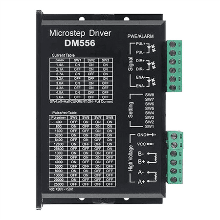 

DM556 CNC Digital Stepper Motor Driver 2-Phase Stepper Motor Driver 20-50V DC Max 5.6A 128 Subdivision for Motor