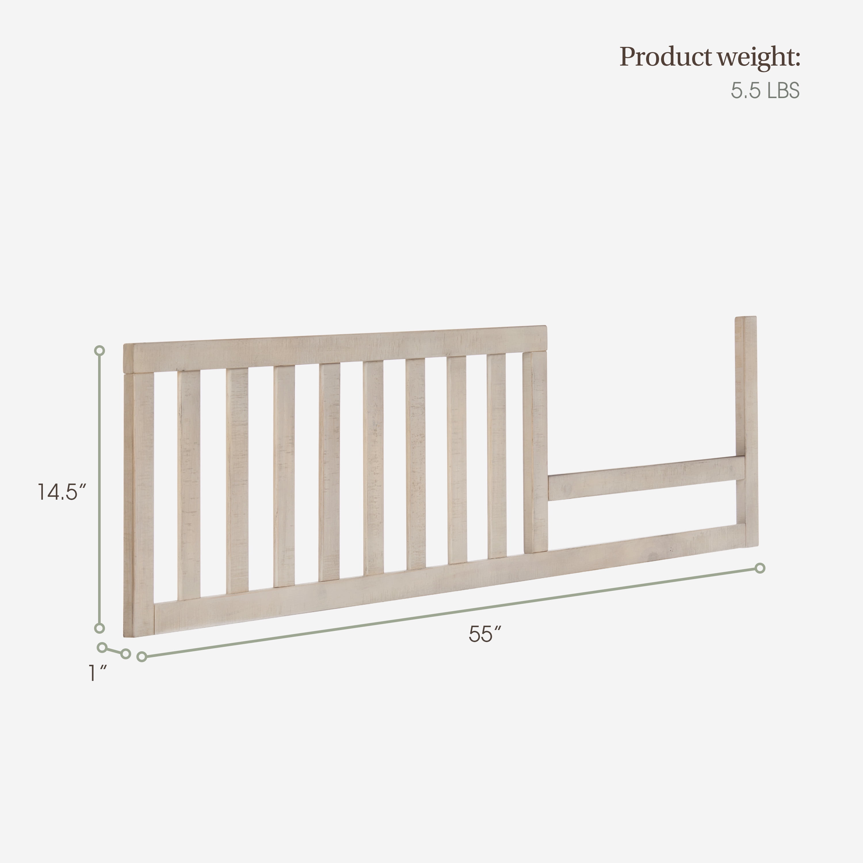 Evolur Antilia Mid Century Convertible Crib Toddler Guard Rail I Full Assembly I Lasting Quality