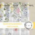 thumbnail image 6 of Easter Eggs Kitchen Curtains Window Panels, Spring Daisy Eucalyptus Leaves Gray Plaid Insulated Window Treatment Curtain, Grommet Curtains for Bedroom/Living Room/Bathroom, 2 Piece 52"Wx84"L, 6 of 8