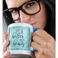 thumbnail image 2 of 3drose, Life Is Better at the Beach Typography Art, 11oz Two-tone Blue Mug, 2 of 6