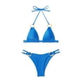 thumbnail image 4 of Cathalem Womens Bikini Set Bikini Set for Women Two Piece Swimsuit Summer Swimwear(Blue,L), 4 of 4