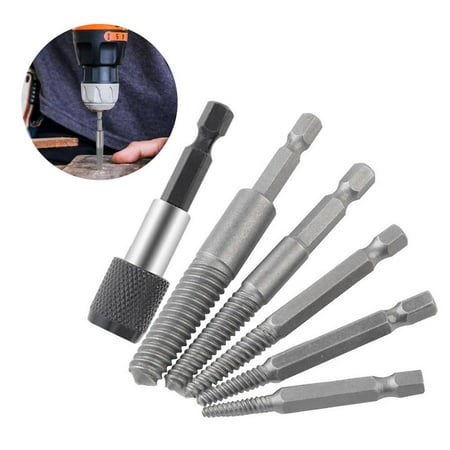 

IMSHIE Screw Extractor Drill Bit Set 6Pcs Damaged Screw Extractor Kit Broken Bolt Remover Sets Drill Bit Set Hand Tools Gadgets Gifts for Men astonishing